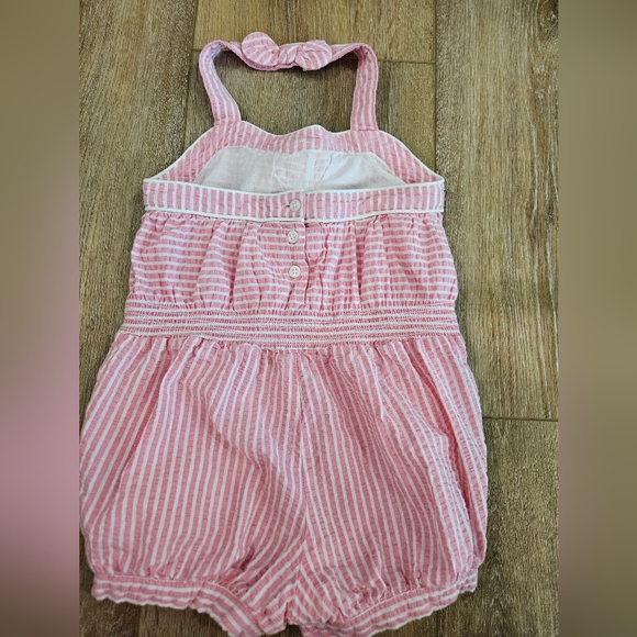 Janie and Jack Roman Holiday pinstripe romper - Picture 3 of 3